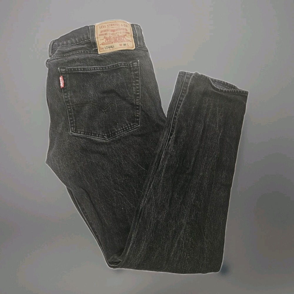 Levis LO-BALL Premium Stack Mens Black Denim Jeans Fit 38
